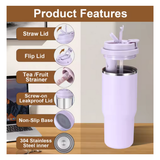 Reusable Stainless Steel Tumbler - Keeps Drinks Hot & Cold